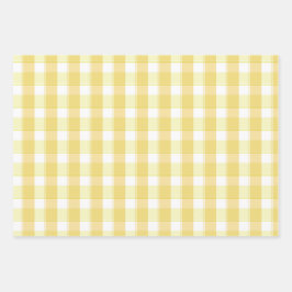 Tartan flower yellow purple set wrapping paper ラッピングペーパーシート