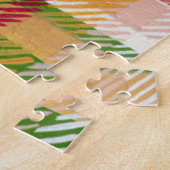 Tartan Hard Plaid Custom Monogrammed ジグソーパズル (側面)