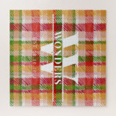 Tartan Hard Plaid Custom Monogrammed ジグソーパズル (横)