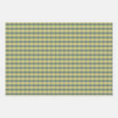 Tartan lemon yellow peach green set wrapping paper ラッピングペーパーシート (正面3)