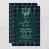 Tartan Luxury Baby Shower Invitation 招待状 (正面/裏面)
