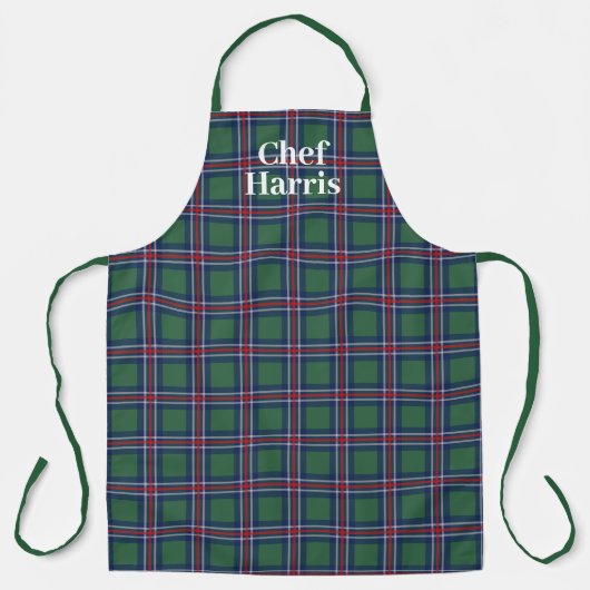 Tartan pattern kitchen apron for men and women エプロン (正面)