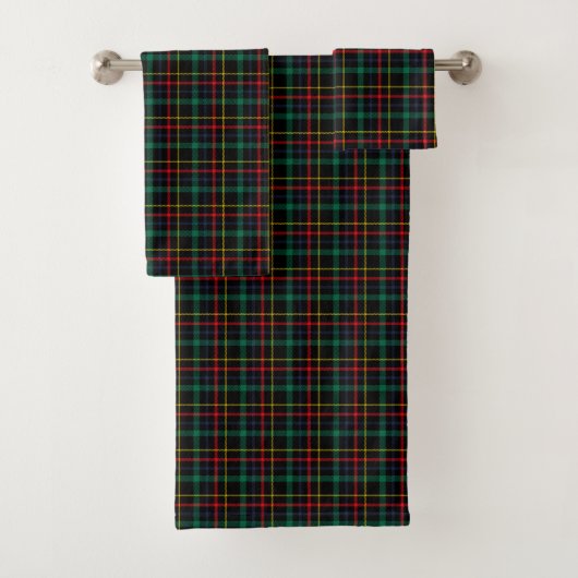 Tartan-patterned towel set with red, green, blue バスタオルセット (インサイチュ)