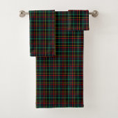Tartan-patterned towel set with red, green, blue バスタオルセット