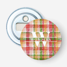Tartan Plaid Basics Monogram event party wedding 栓抜き
