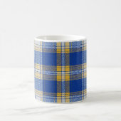 Tartan Plaid Blue and Yellow  コーヒーマグカップ (中央)