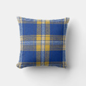 Tartan Plaid Blue and Yellow Throw Cushion クッション (正面)