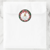 Tartan Plaid Christmas Baby Shower Envelope Seal ラウンドシール (バッグ)