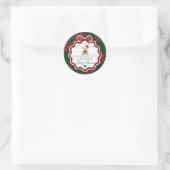 Tartan Plaid Christmas Bear Baby Shower Favor ラウンドシール (バッグ)