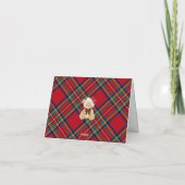 Tartan Plaid Christmas Bear Baby Thank You Card  サンキューカード (裏面)
