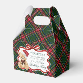 Tartan Plaid Christmas Bear Birthday Favor Box フェイバーボックス (裏面サイド)