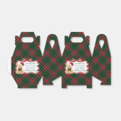 Tartan Plaid Christmas Bear Birthday Favor Box フェイバーボックス (折り畳みなし)