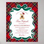 Tartan Plaid Christmas Bear Birthday Time Capsule ポスター (正面)