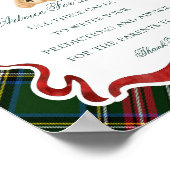 Tartan Plaid Christmas Bear Shower Advice for Baby ポスター (角)