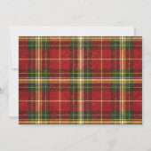 Tartan Plaid Christmas Red Bow Christmas Card シーズンカード (裏面)