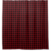 Tartan Plaid Curtain Red Black Gift for Couple シャワーカーテン (正面)
