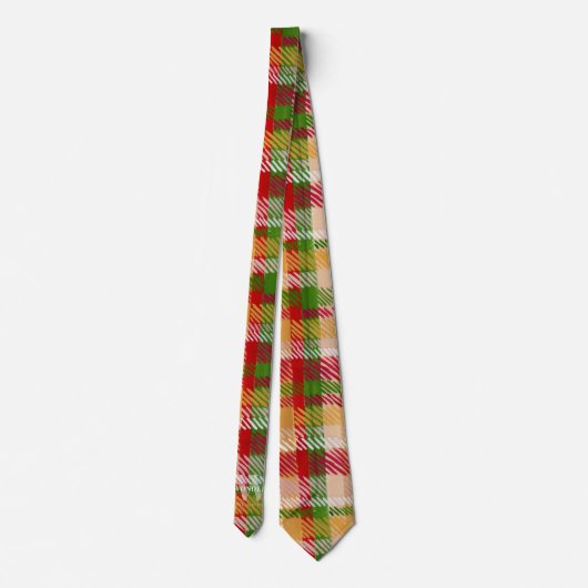 Tartan Plaid Custom Monogrammed Party ネクタイ (裏面)