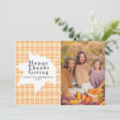 Tartan Plaid | Happy Thanksgiving Autumn Photo シーズンカード (スタンド正面)