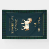 Tartan Plaid Horse Baby Shower Welcome 横断幕 (横)