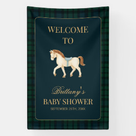 Tartan Plaid Horse Baby Shower Welcome 横断幕