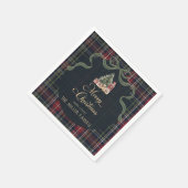 Tartan Plaid Preppy Christmas Party Napkins スタンダードカクテルナプキン (角)