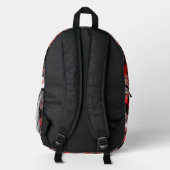 Tartan Plaid Red and Black Backpack プリントバックパック (裏面)