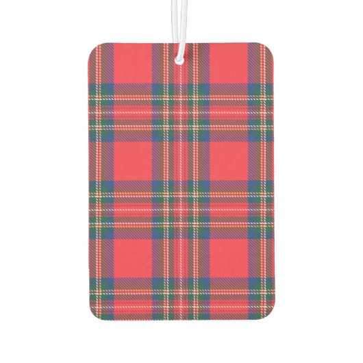 Tartan Plaid Red Classic Festive Christmas Holiday カーエアーフレッシュナー (裏面)
