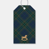 Tartan Plaid Rocking Horse Baby Shower Favors ギフトタグ (裏面)