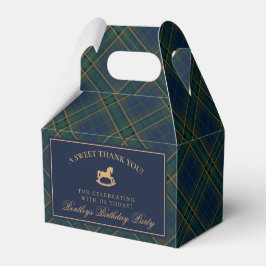Tartan Plaid Rocking Horse Birthday Favor Box フェイバーボックス