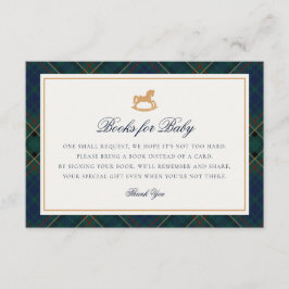 Tartan Plaid Rocking Horse Books for Baby Card エンクロージャーカード