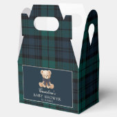 Tartan Plaid Teddy Bear Baby Shower Favor Boxes フェイバーボックス (オープン)