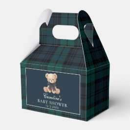 Tartan Plaid Teddy Bear Baby Shower Favor Boxes フェイバーボックス