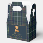 Tartan Plaid Teddy Bear Baby Shower Favor Boxes フェイバーボックス (オープン)