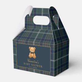 Tartan Plaid Teddy Bear Baby Shower Favor Boxes フェイバーボックス