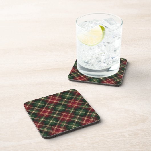 Tartan Plain Festive Hard Plastic Coaster Set コースター (右側)