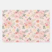 Tartan rose lemon yellow set wrapping paper ラッピングペーパーシート (正面2)