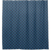 Tartan Shower Curtain Navy Blue Gift for Him シャワーカーテン (正面)