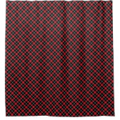 Tartan Shower Curtain Red Black Gift for Nesting シャワーカーテン (正面)