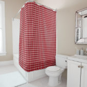 Tartan Shower Curtain Red Black Housewarming Gift シャワーカーテン (インサイチュ)
