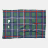 Tartan squares pattern personalized キッチンタオル (横)