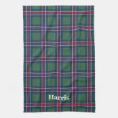 Tartan squares pattern personalized キッチンタオル (縦)