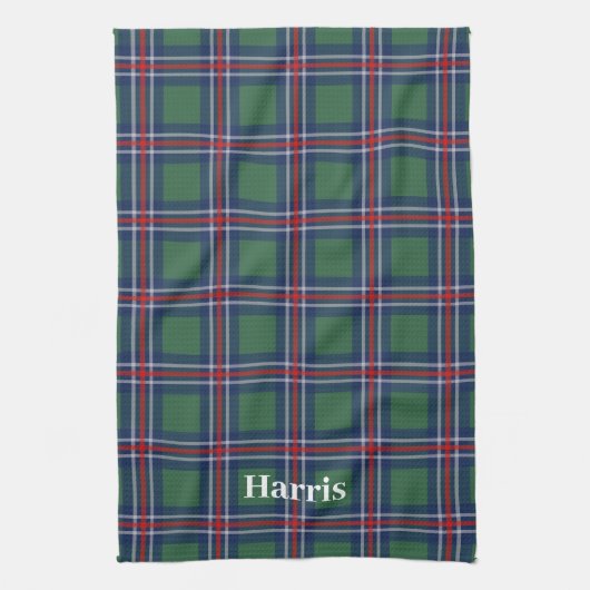 Tartan squares pattern personalized キッチンタオル (縦)