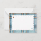 Tartan Teddy Bear 1st Birthday or Baby Shower ノートカード (裏面)