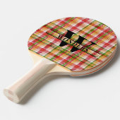 Tartan Texture Plaid Custom Monogrammed 卓球ラケット (正面アングル)