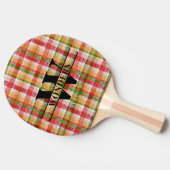 Tartan Texture Plaid Custom Monogrammed 卓球ラケット (横)