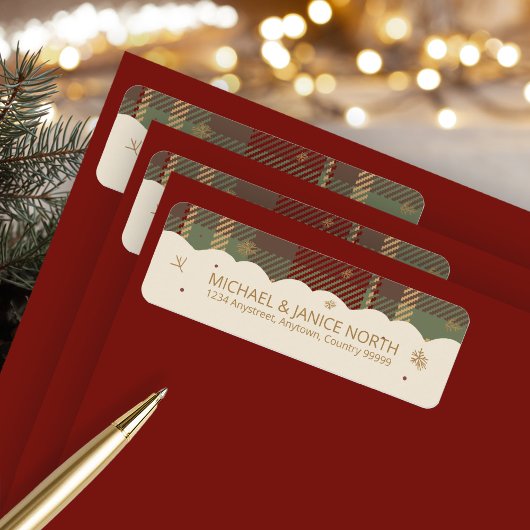 Tartan Trim Christmas Border ID1141A ラベル