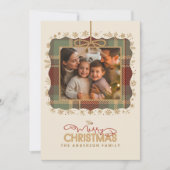 Tartan Trim Christmas One Photo Message ID1141A シーズンカード (正面)