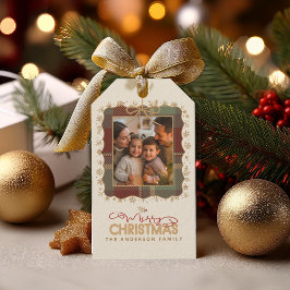Tartan Trim Christmas One Photo Template ID1141A ギフトタグ