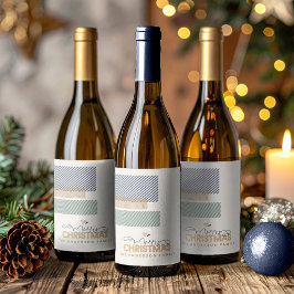 Tartan Twill Merry Christmas Blue ID1141B ワインラベル