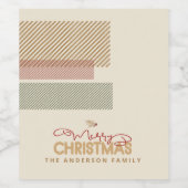 Tartan Twill Merry Christmas Red Green ID1141A ワインラベル (シングルラベル)